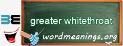 WordMeaning blackboard for greater whitethroat